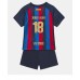 Cheap Barcelona Jordi Alba #18 Home Football Kit Children 2022-23 Short Sleeve (+ pants)